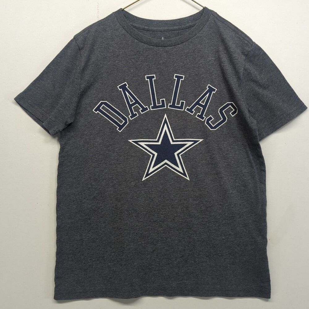 Dallas Cowboys Youth T Shirt Authentic Graphic Gray Medium 10/12 Football NFL